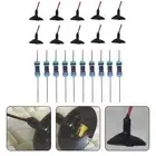 10 Black Wall Lamp Posts with LED Lighting for OO/HO Scale Model Streets