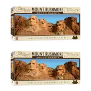 2x 1000pc Masterpieces Puzzle City Panoramic Mount Rushmore Jigsaw Game 33x99cm