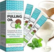 Coconut Pulling Oil 20 Packets, Travel Size Mouthwash Packets Mint Oil Pulling, Coconut Oil Pulling for Teeth, Peppermint Oil-Mouthwash for Oral Care, Natural Coconut Oil Pulling for for Teeth Whitening, Fresh Breath and Healthier Teeth & Gum Health
