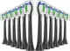 【日本代購】Qlebao 電動牙刷 飛利浦 替換刷頭 hx6064 可互換牙刷 (12個裝 黑色