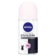 Nivea Invisible Black & White Anti-Perspirant Deodorant Roll-On for Women (Clear) 50ml