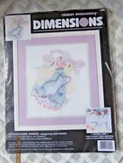 New VTG Dimensions Ribbon Embroidery Kit Springtime Angel #1502 Laine Gordon
