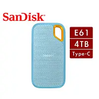 在飛比找Yahoo奇摩購物中心優惠-SanDisk E61 4TB 2.5吋行動固態硬碟 (天藍