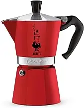 Bialetti - Moka Express: Red Iconic Stovetop Espresso Maker, Makes Real Italian Coffee, Moka Pot 6 Cup (270ml), Aluminium, Red