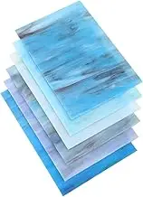DIYEAH 6Pcs DIY Colored Glass Sheets for Glass Tiles for Crafts Mixed Designs for Home Decor and DIY Projects