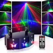 LED 9-Eye Patterns Stage Lighting RGB Laser Projector Party Disco Club DJ Light