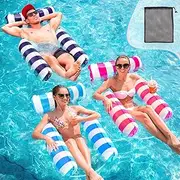 Inflatable Pool Float Hammock for Adults & Kids – 3 Pack Multi-Purpose Water Hammock – Eco-Friendly, Safe & Comfortable with Air Pump – Perfect for Vacation & Summer Pool Relaxation