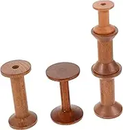 Veemoon 5pcs Wooden Thread Spools Holder for Sewing Vintage Wooden Weaving Bobbins Practical Storage for Yarn and Thread Organization for DIY Crafts and Home Use Natural Wood Material
