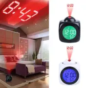 LED Projection Alarm Clock Weather Thermometer Digital Snooze Voice Temperaturzr
