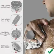 Soft Silicone Body Scrubber and Storage Hook, Handheld Shower Cleansing Brush (Bath Brush Gray)