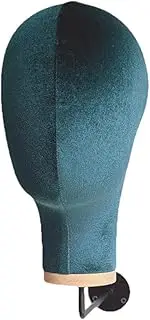 Perfk Wall Mounted Wig Stand, Mannequin Head Space Saving Hat Rack, Lightweight Hat Display Stand Manikin Head, Green