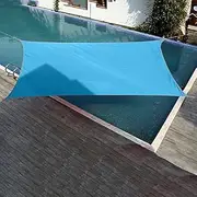 Sun Shade Sail 95% UV Block, Sun Shade Sails Waterproof Rectangle with Ropes for Garden Beach Patio Canopy, Blue,Blue,7x7m