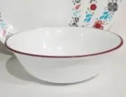 ❤️ Corelle NORDIC BLOOM 18-oz SOUP BOWL Cereal Salad *Rasberry Red Rim