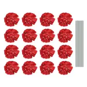 Artificial Flowers DIY Silk Fake Hydrangea Flowers with Stems 6 Inch Red 30 Set