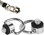 Stainless Steel D Ring Screw Hinged holder Camera Fixing Screw 1/4"-20 Thread for Tripod DSLR Cameras for Quick Release Wrist Strap Sling 2 Pack