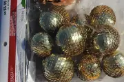 Gold Sequin Balls for Floral Arrangements Holiday Craft Pieces New