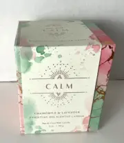 Calm Chamomile & Lavender Essential Oil Scented Candle Soy & Coco Wax 11oz New