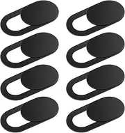 AOZUO Thin Webcam Cover Slide, 8PCS Phone Camera Cover Laptop Camera Blocker Slider Strong Adhesive Protect Privacy Security Compatible with Tablet Desktop PC Smartphones(Black)