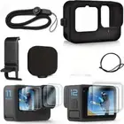 Silicone Case for GoPro Hero 12/11/10/9 Battery Side Cover Screen Protectors Cap