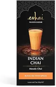 Eshai Indian Spiced Tea (Masala Chai) - Black Tea with Spices - 100g Box Loose Leaf Tea