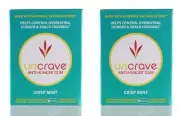 (2) ANTI HUNGER GUM CRISP MINT 14 PACKETS EA BY UNCRAVE - EXP 1/26