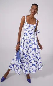 [Carolina Herrera] Sash-Detailed Stretch-Cotton Midi Dress