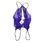 Savage X Fenty Curvy Strap Up Crotchless Lace Teddy Taboo Blue