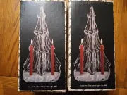 Pair Of Crystal Pine Tree Candle Light Holder