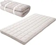 EMOOR Japanese Padded Futon Mattress Machi King Single Gray, Gusset Foldable Storable Elastic Bands Floor Sleeping Guest Bed Tatami Mat