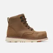 BRUNT Workwear Men's 6" Marin Composite Toe Waterproof Wedge Work Boot Brown - B