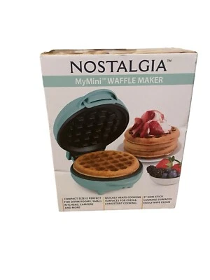 Nostalgia Mymini Waffle Maker Teal