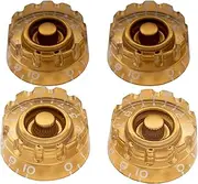 Musiclily Pro Inch Size Fine 24-Spline Knurled Guitar Knobs Tone Volume Speed Control Knobs for USA LP SG Style Electric Guitar,Gold (Set of 4)