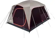 [Coleman] Skylodge Camping Tent, 8/10/12 Person Weatherproof Family Tent with Convertible Screen Room, Color-Coded Poles, Room Divider, Rainfly, and Storage Pockets, Fits Multiple Queen-Sized Airbeds