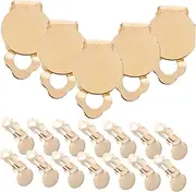 [TEHAUX] 100pcs Flat Back Earrings Gold Non Piercing Jewelry Diy Earring Clip for Women Girls