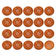 50Pcs Wooden Buttons 28mm 4 Hole Round Wood Sewing Button Craft, Brown