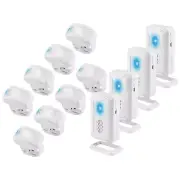 Wireless PIR Motion Sensor Alarm 4 Receiver& 8 Detector Shop Entry Remind Bell