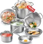 Mueller Pots and Pans Set 11-Piece, Ultra-Clad Pro Stainless Steel Cookware Set,