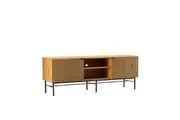 HomeStar Carlos Lowline Entertainment Unit TV Stand 150cm Metal Legs W/ Drawer Oak/Black