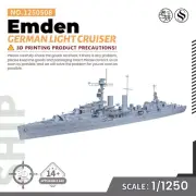 SSMODEL SS1250508 1/1250 Military Model Kit German Emden Light Cruiser