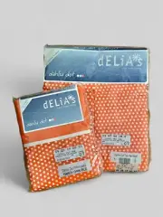 Y2K Delia’s Bedding Bed Skirt & Pillowcase Set Dahlia Dot Orange Retro DEADSTOCK