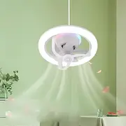 360 Degree Rotating Aromatherapy Fan Light with Remote Control 3 Wind Speed 4 Hour Timer RGB Color Changing E27 for Bedroom