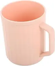 CHICAMPERA Bathroom Tooth Mug with Handle Unbreakable Vertical Ribbed Tumbler for Travel and Home Nonslip Grip Design Easy to Clean Ample Capacity for Toothbrushes and Toothpaste