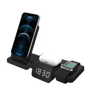 Catzon Wireless Charger Stand with Digital Clock Compatible with iPhone Airpods iWatch