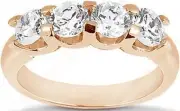 1.40 ct Round Diamond Wedding "U" Band Anniversary 14K Rose Gold Ring 4 x .35 ct