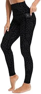 [FASH-ICONS] New Non-Seethrough Leopard Leggings for Women's Dark Grey High WaistedAnimal Print Yoga Pants with Pockets
