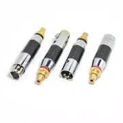 2/4PCS XLR Male/Female to RCA Socket Adapter Balanced Cable Plug Phono Connector