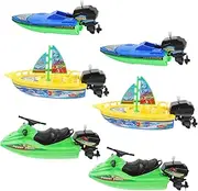 TOBBOMEY Friendly Bath Toys 6 Pack of Plastic Sailing Boats Safe Toddlers and Boys and Girls Random Color