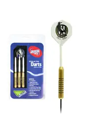 Collingwood Magpies AFL Brass Darts 3 X Darts Flights & Shafts In Case