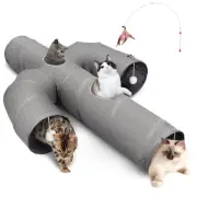 Cat Tunnel Large 12 inch Diameter Sturdy Oxford Fabric Cat Tunnel Toy, Cactus...