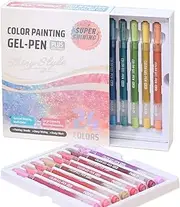 Gel Pens for Coloring - Colored Gel Pens Scrapbooking Stationery,1mm Journaling Pencil Artists Solution Coloring Book Tool for Classroom, Library